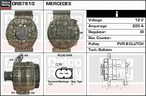 DRB7810 DELCO REMY Генератор (фото 1)