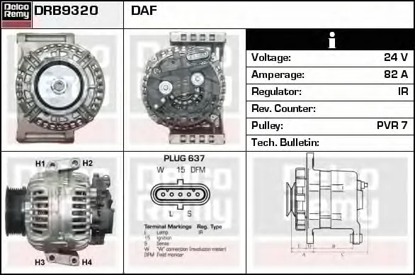 DRB9320 DELCO REMY Генератор (фото 2)