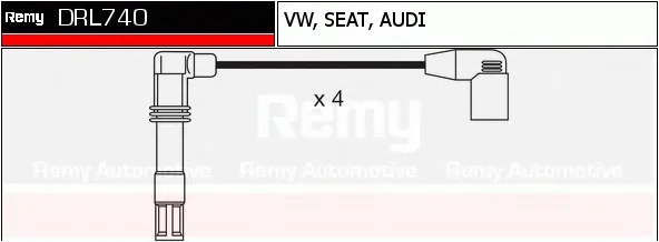 DRL740 DELCO REMY Высоковольтные провода (комплект проводов зажигания) (фото 1)