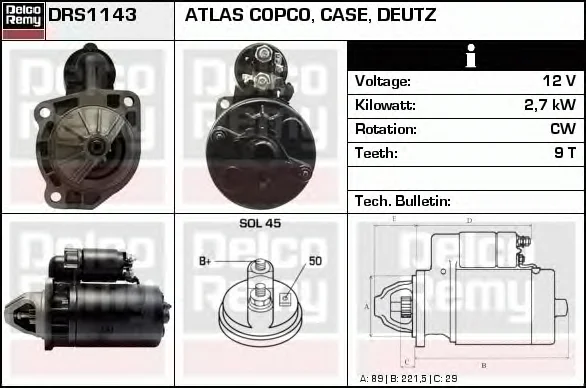 DRS1143 DELCO REMY Стартер (фото 1)