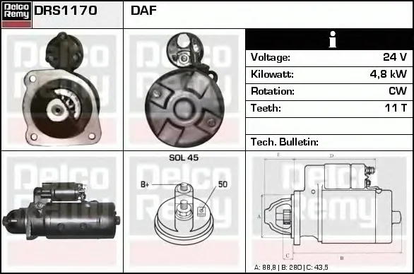 DRS1170 DELCO REMY Стартер (фото 1)