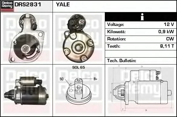 DRS2831 DELCO REMY Стартер (фото 1)