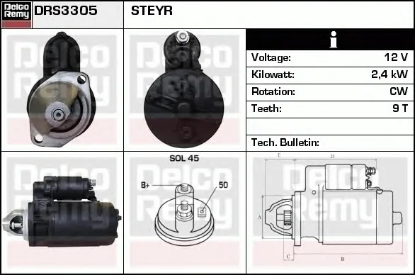 DRS3305 DELCO REMY Стартер (фото 1)