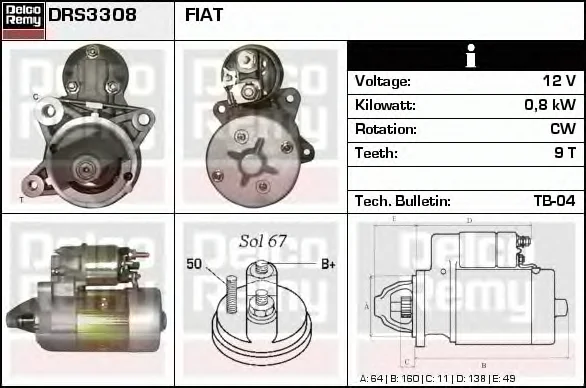 DRS3308 DELCO REMY Стартер (фото 1)