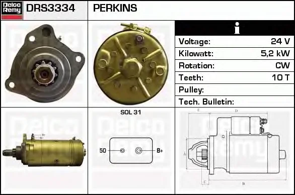 DRS3334 DELCO REMY Стартер (фото 1)