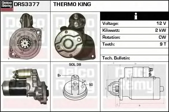 DRS3377 DELCO REMY Стартер (фото 1)