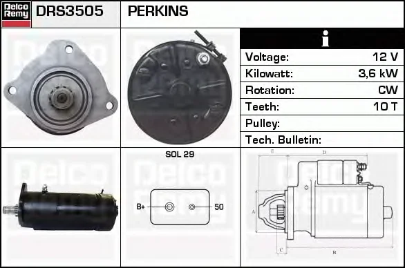 DRS3505 DELCO REMY Стартер (фото 1)