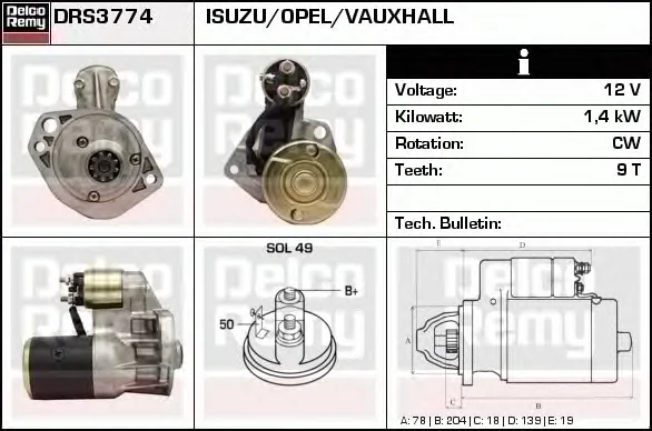 DRS3774 DELCO REMY Стартер (фото 1)