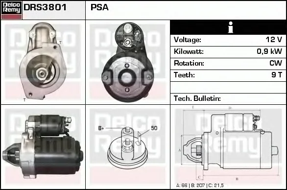 DRS3801 DELCO REMY Стартер (фото 1)