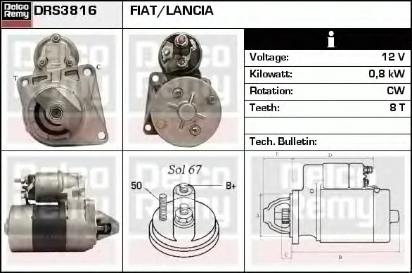 DRS3816 DELCO REMY Стартер (фото 1)