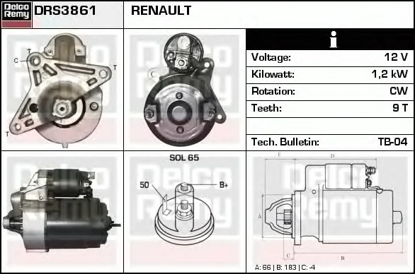 DRS3861 DELCO REMY Стартер (фото 1)