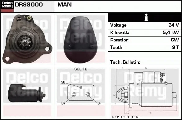 DRS8000 DELCO REMY Стартер (фото 1)