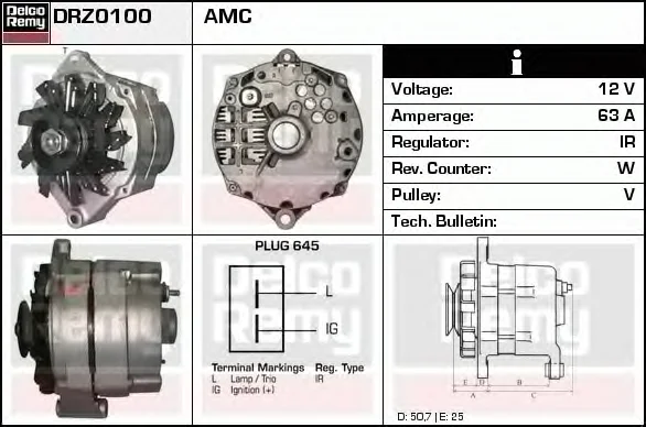 DRZ0100 DELCO REMY Генератор (фото 1)