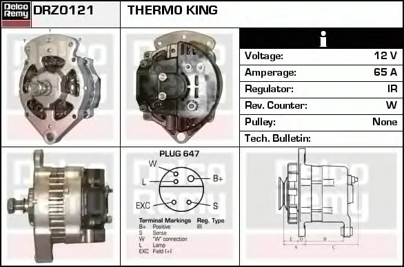 DRZ0121 DELCO REMY Генератор (фото 1)