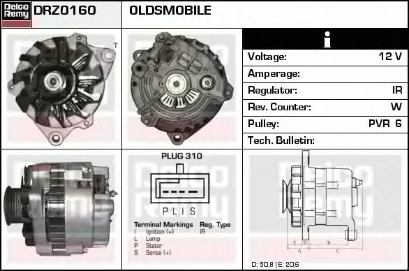 DRZ0160 DELCO REMY Генератор (фото 1)