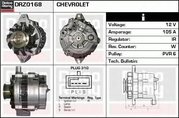 DRZ0168 DELCO REMY Генератор (фото 1)