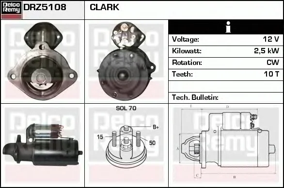 DRZ5108 DELCO REMY Стартер (фото 1)