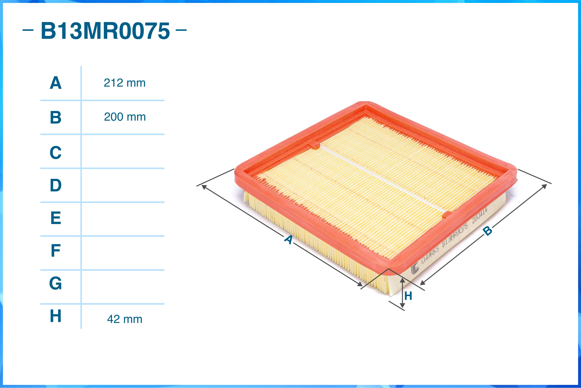 B13MR0075 CWORKS Воздушный фильтр (фото 4)