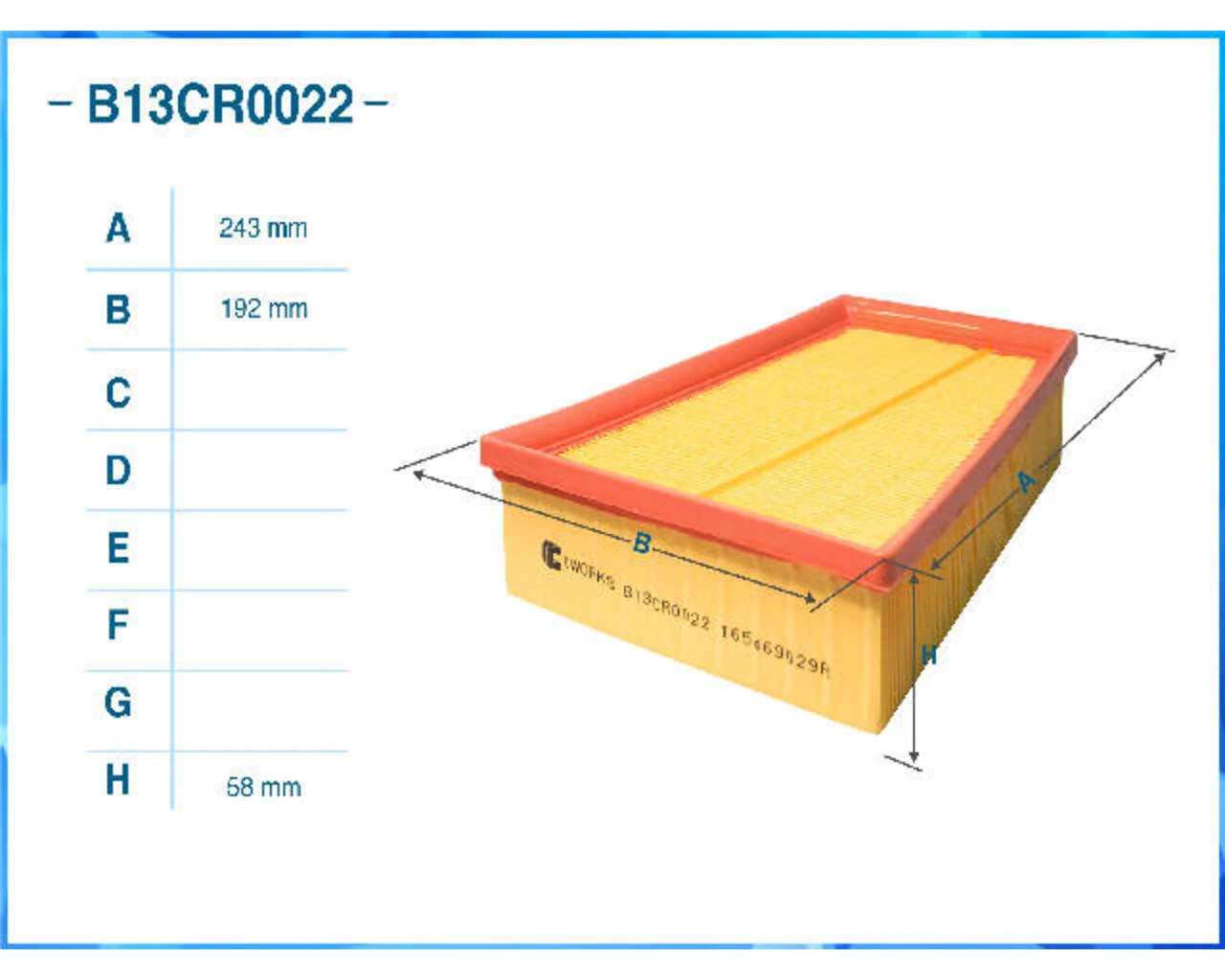 B13CR0022 CWORKS Воздушный фильтр (фото 4)