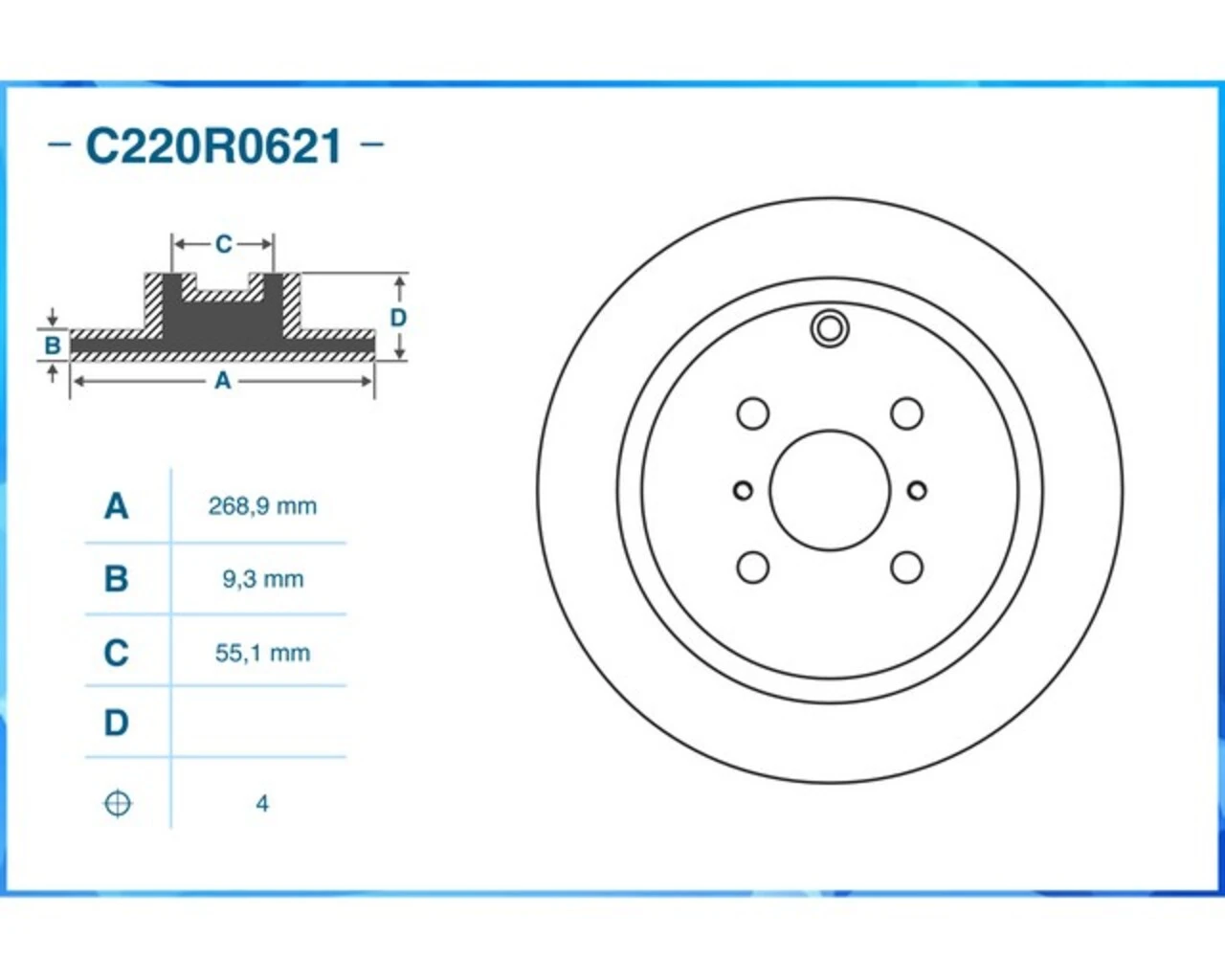 C220R0621 CWORKS Тормозной диск (фото 3)