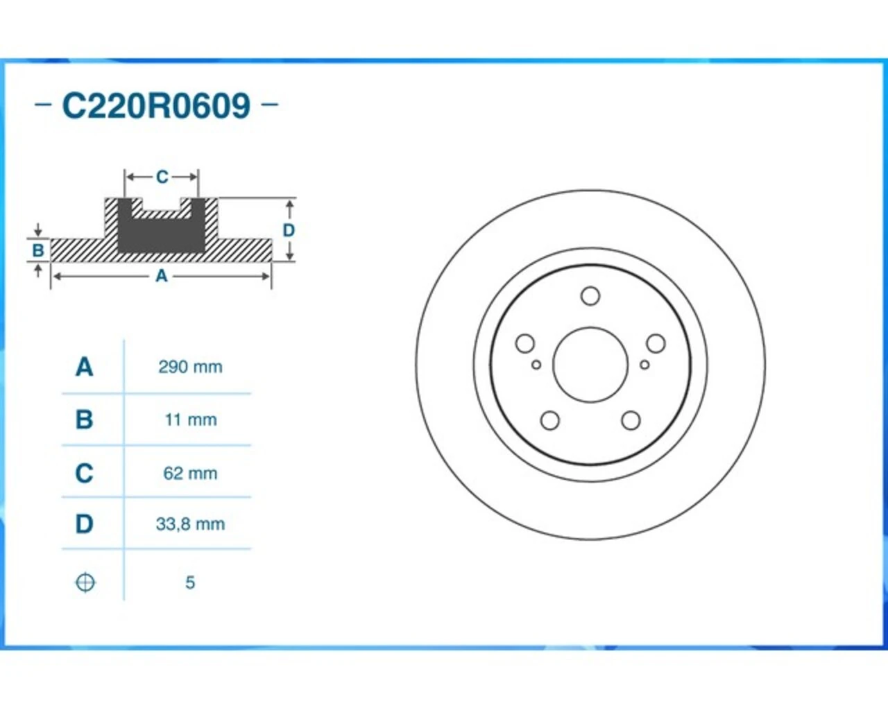 C220R0609 CWORKS Тормозной диск (фото 4)