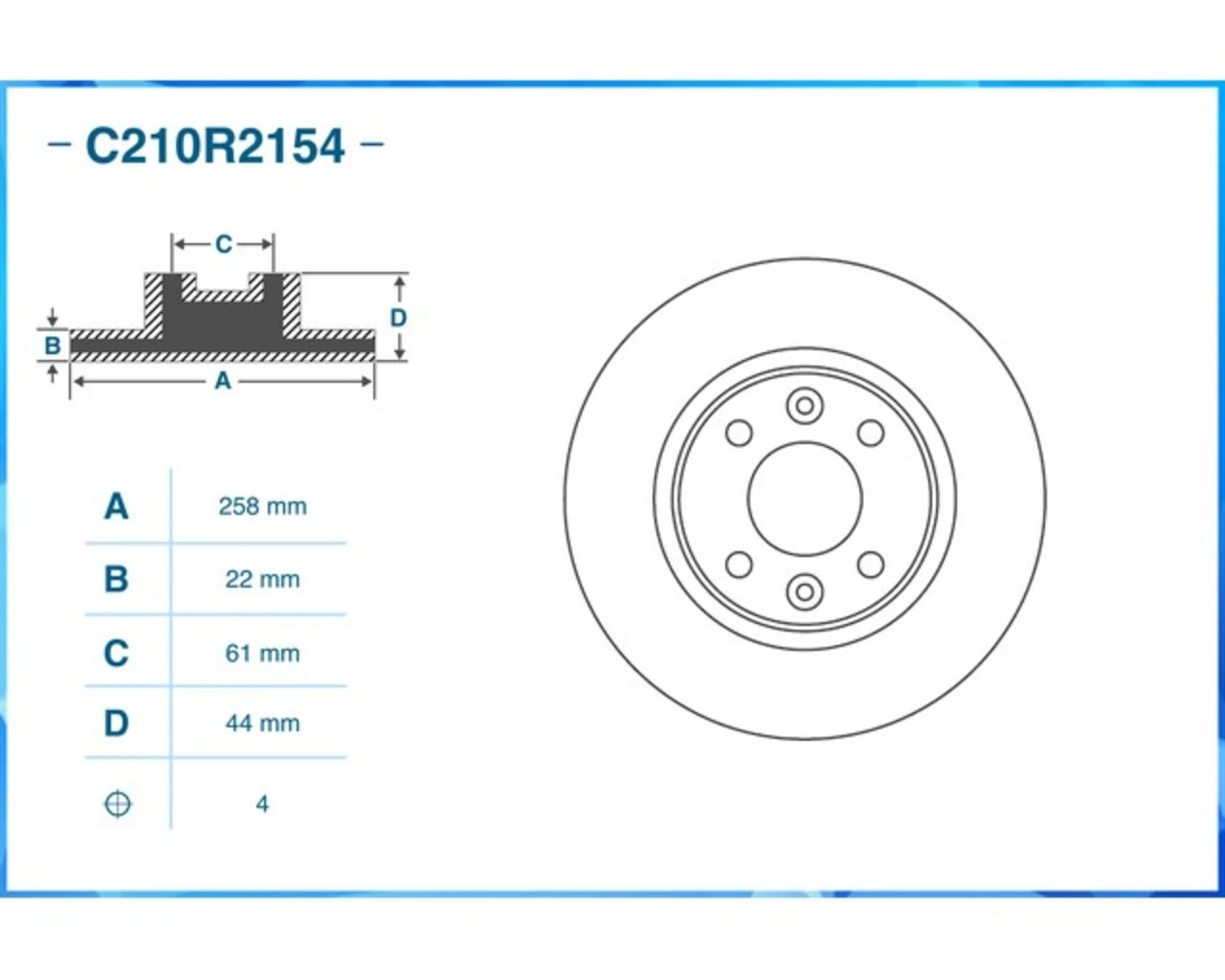 C210R2154 CWORKS Тормозной диск (фото 4)