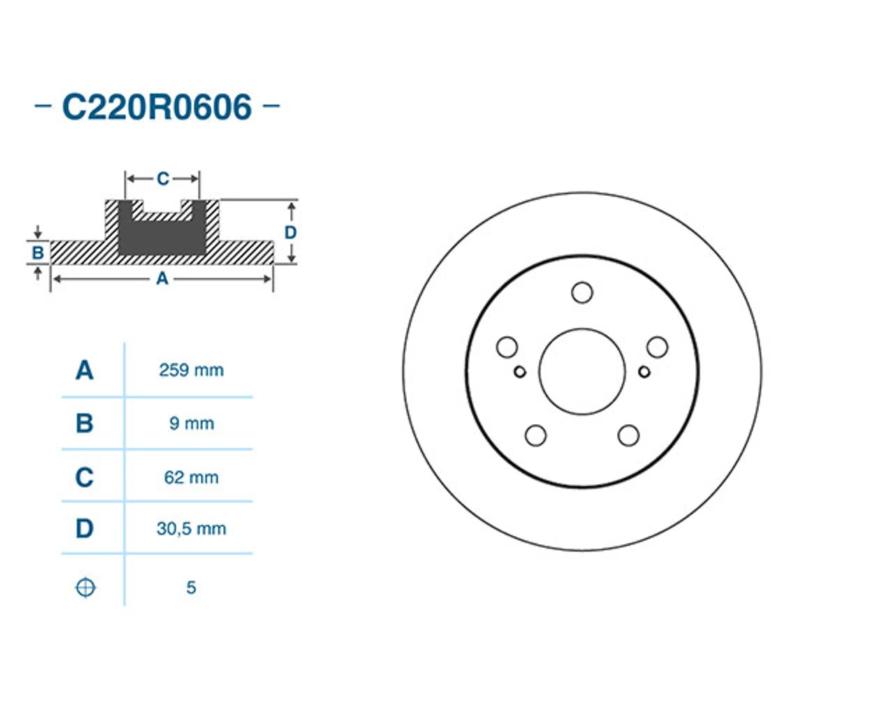 C220R0606 CWORKS Тормозной диск (фото 4)