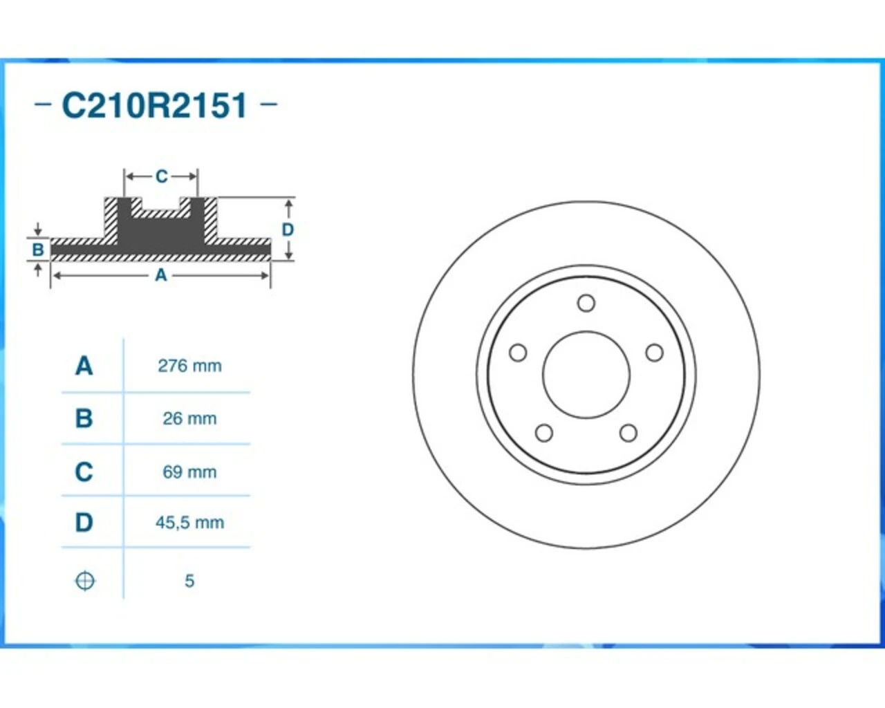 C210R2151 CWORKS Тормозной диск (фото 4)