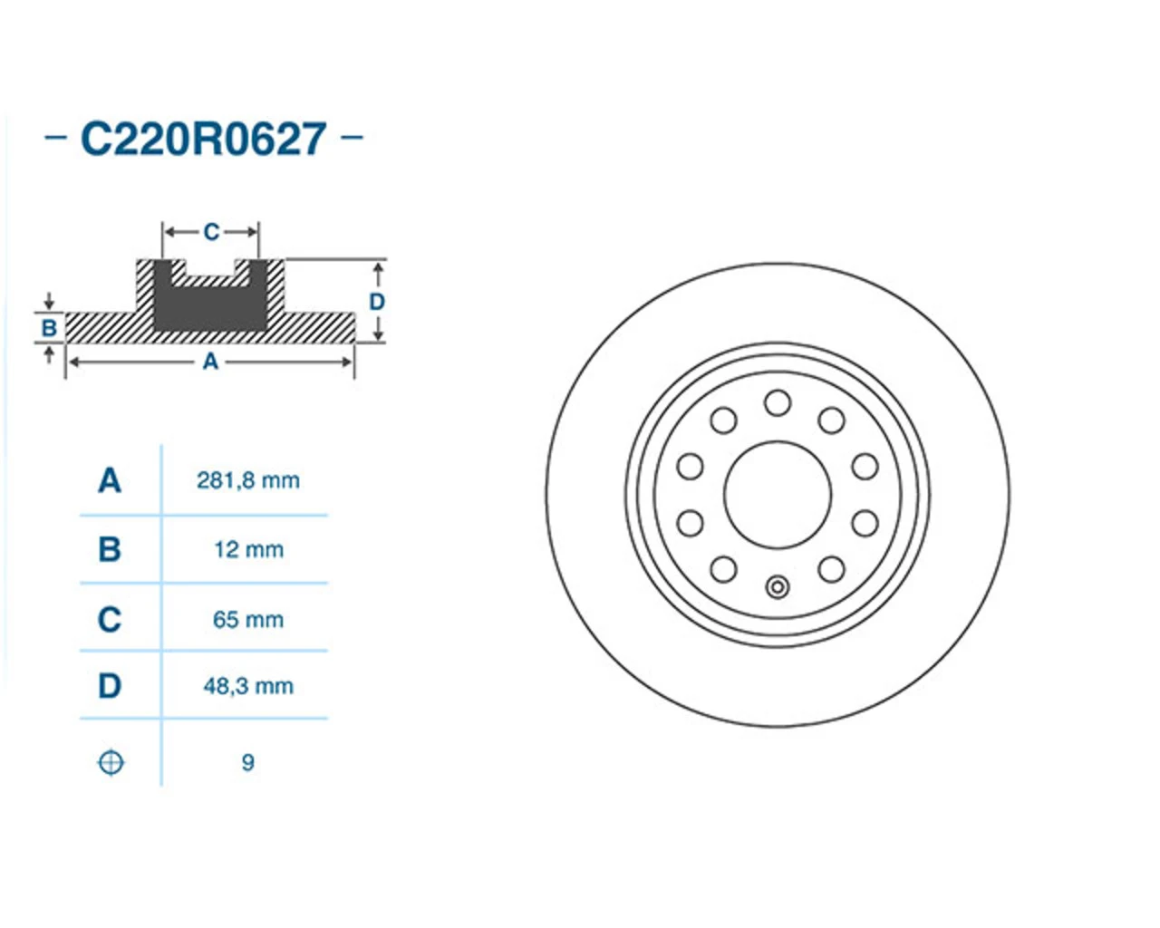 C220R0627 CWORKS Тормозной диск (фото 4)