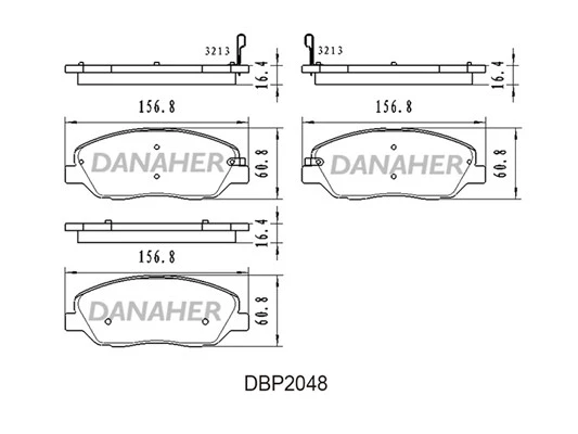 DBP2048 DANAHER Комплект тормозных колодок, дисковый тормоз (фото 2)