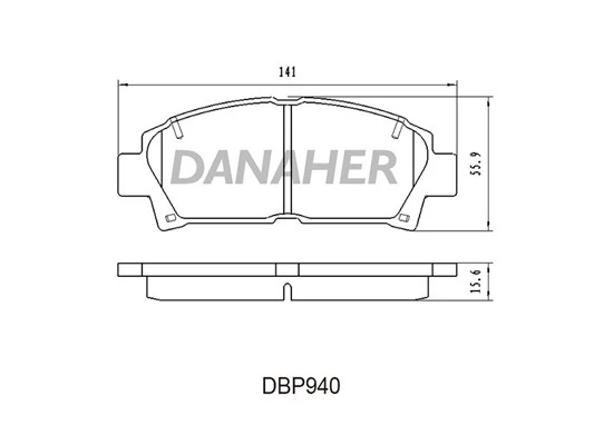 DBP940 DANAHER Комплект тормозных колодок, дисковый тормоз (фото 2)