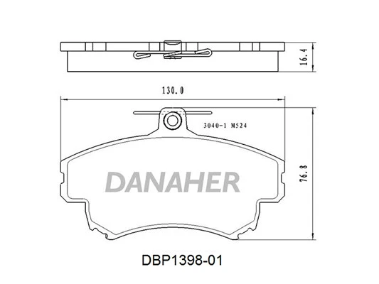 DBP1398-01 DANAHER Комплект тормозных колодок, дисковый тормоз (фото 2)