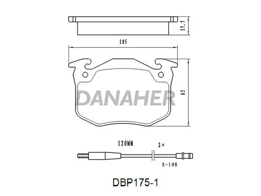 DBP175/1 DANAHER Комплект тормозных колодок, дисковый тормоз (фото 4)