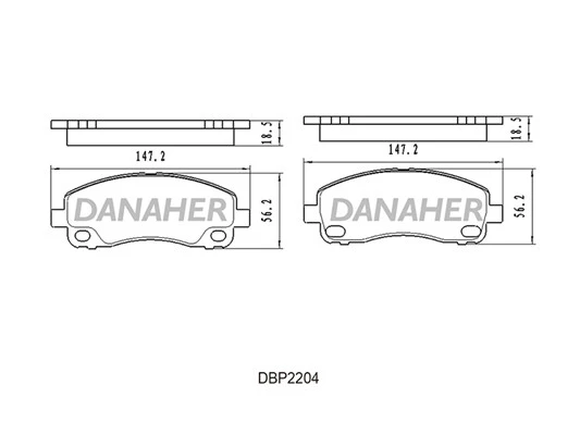 DBP2204 DANAHER Комплект тормозных колодок, дисковый тормоз (фото 2)