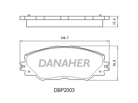 DBP2003 DANAHER Комплект тормозных колодок, дисковый тормоз (фото 2)