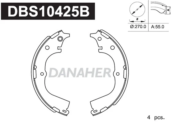 DBS10425B DANAHER Комплект тормозных колодок (фото 2)