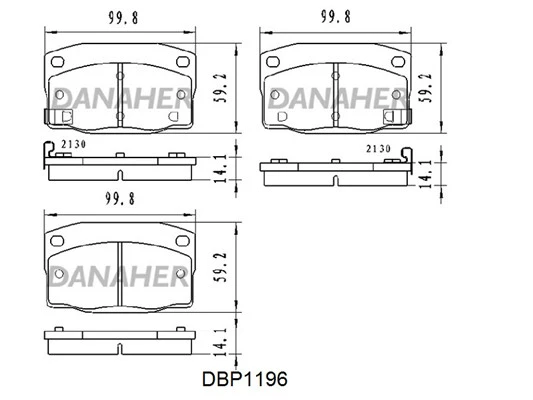 DBP1196 DANAHER Комплект тормозных колодок, дисковый тормоз (фото 2)