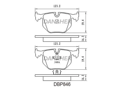 DBP846 DANAHER Комплект тормозных колодок, дисковый тормоз (фото 2)