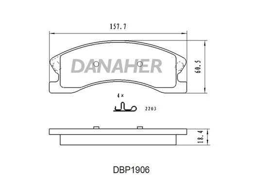 DBP1906 DANAHER Комплект тормозных колодок, дисковый тормоз (фото 2)
