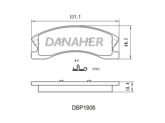 DBP1906 DANAHER Комплект тормозных колодок, дисковый тормоз (фото 3)