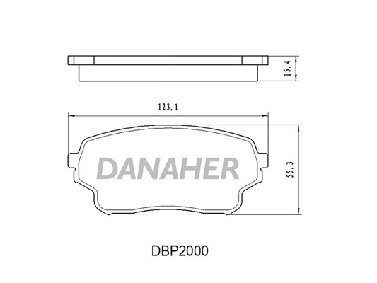 DBP2000 DANAHER Комплект тормозных колодок, дисковый тормоз (фото 2)