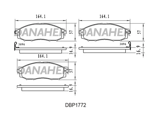 DBP1772 DANAHER Комплект тормозных колодок, дисковый тормоз (фото 2)