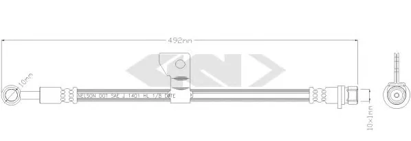 39579 GKN SPIDAN/LOEBRO Тормозной шланг (фото 1)
