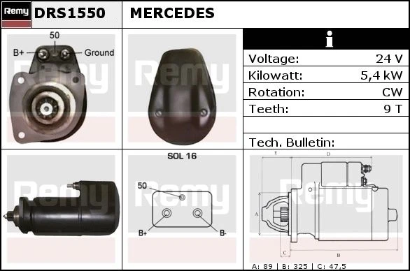 DRS1550 DELCO REMY Стартер (фото 1)