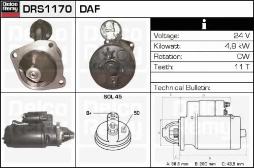 DRS1170 DELCO REMY Стартер (фото 2)