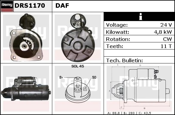 DRS1170 DELCO REMY Стартер (фото 3)