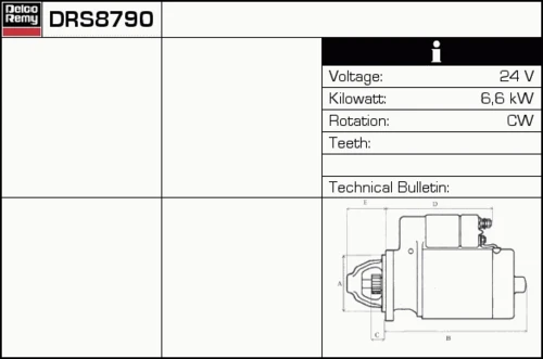 DRS8790 DELCO REMY Стартер (фото 3)