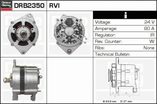 DRB2350 DELCO REMY Генератор (фото 2)