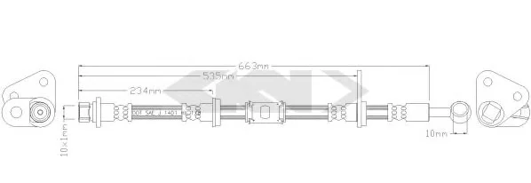 39859 GKN SPIDAN/LOEBRO Тормозной шланг (фото 1)