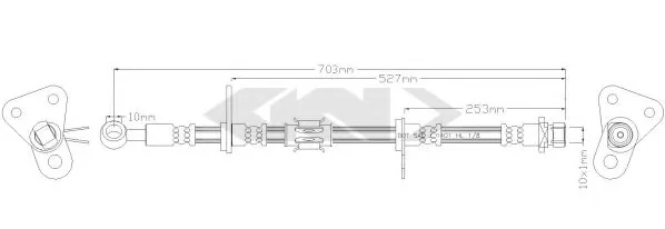 39870 GKN SPIDAN/LOEBRO Тормозной шланг (фото 1)